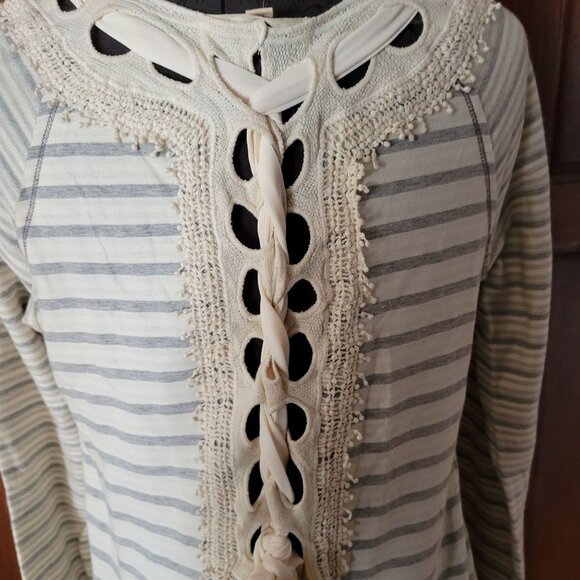 Striped Knit Top With Lace-Up Back Design For Juniors By Jolt  Medium  Cotton & - Picture 9 of 10